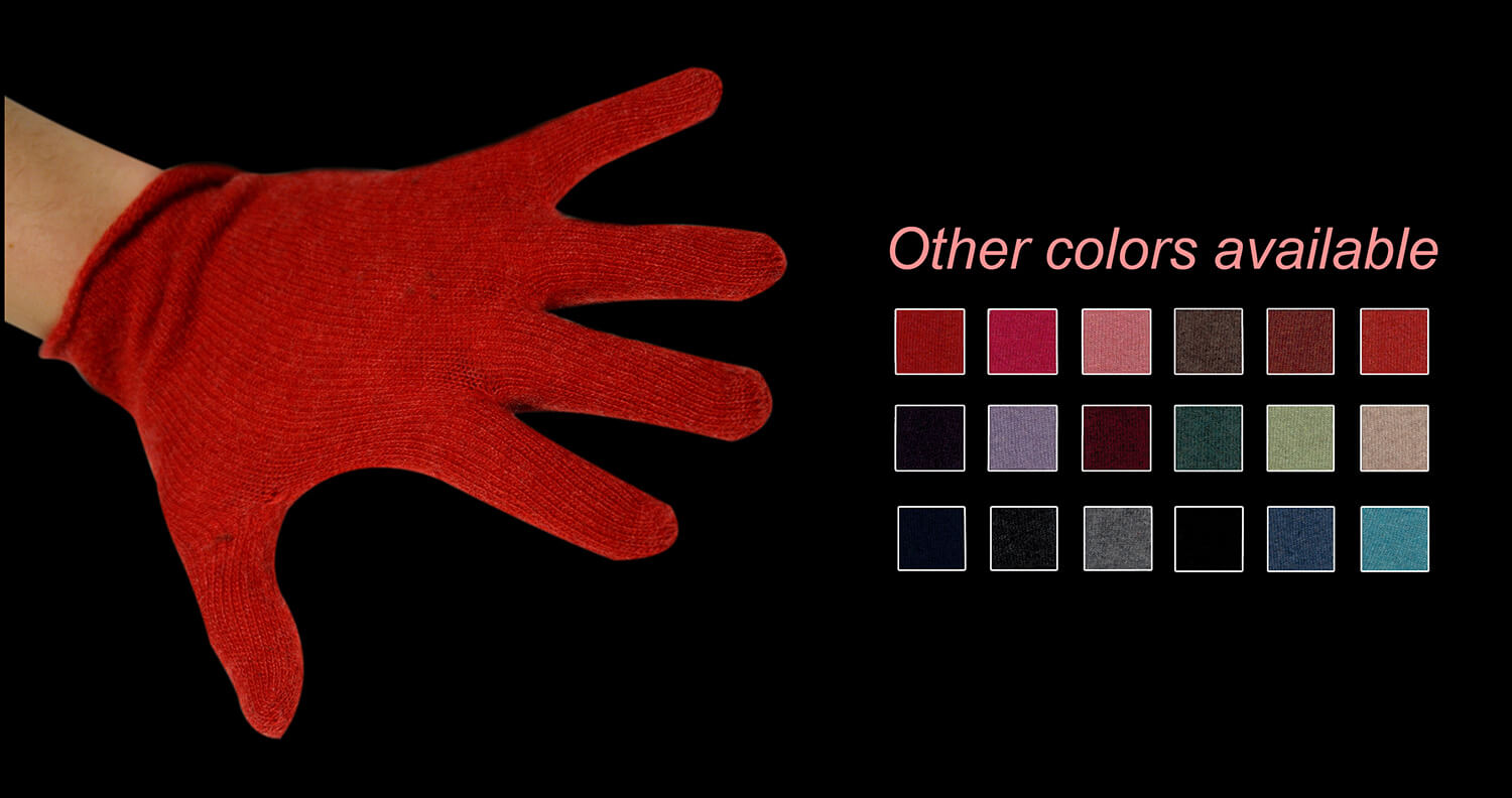女性の手袋の色の赤コード261