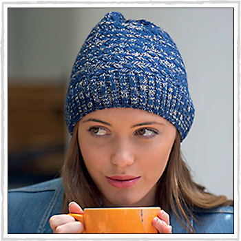 RL299 2 woman hat. Salt and Pepper Knitted Beanie. Material: 100% acrylic.