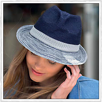 RL320 woman hat. Wash n’ Wear Colourblock Trilby. Material: 100% polyester.