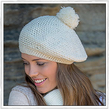 RL292 parisian crocheted beret. Material: 100% acrylic.