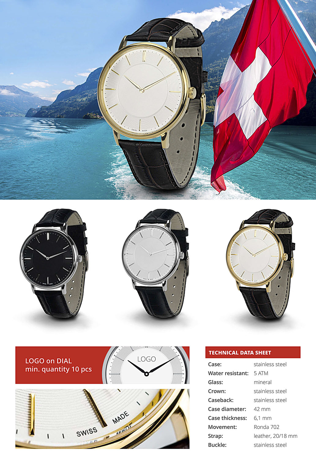 Watch Livigno. Glass: mineral, Crown: stainless steel and wter resistant
